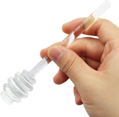 Glass Honey Dipper Stick, 6 Inch, Clear