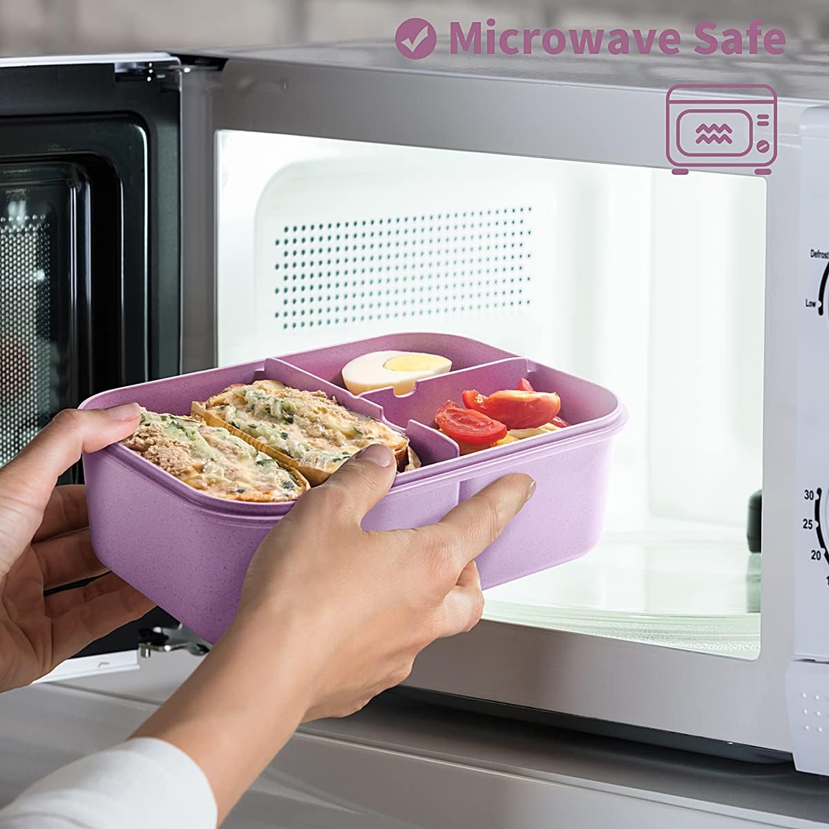MISS BIG® Bento Box,Bento Box Adult,Lunch Box,Leak Proof Lunch Containers,No BPAs and No Chemical Dyes Bento Lunch Box,Dishwasher and Microwave Safe Lunch Containers for Adults(1900ml Gray)