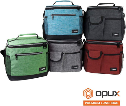 opux Insulated Lunch Box Men Women, Lunch Bag for Work School, Leakproof Soft Cooler Tote Adult, Large Lunch Pail Kids Boys Girls, Picnic Beach Food Bag with Shoulder Strap, Purple Floral