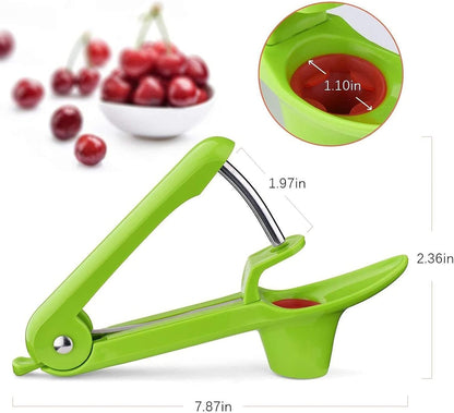 Stainless Steel Multi-Function Olives & Cherry Pitter Tool with Lock Design - Heavy-Duty Fruit Pit Remover for Jam Making