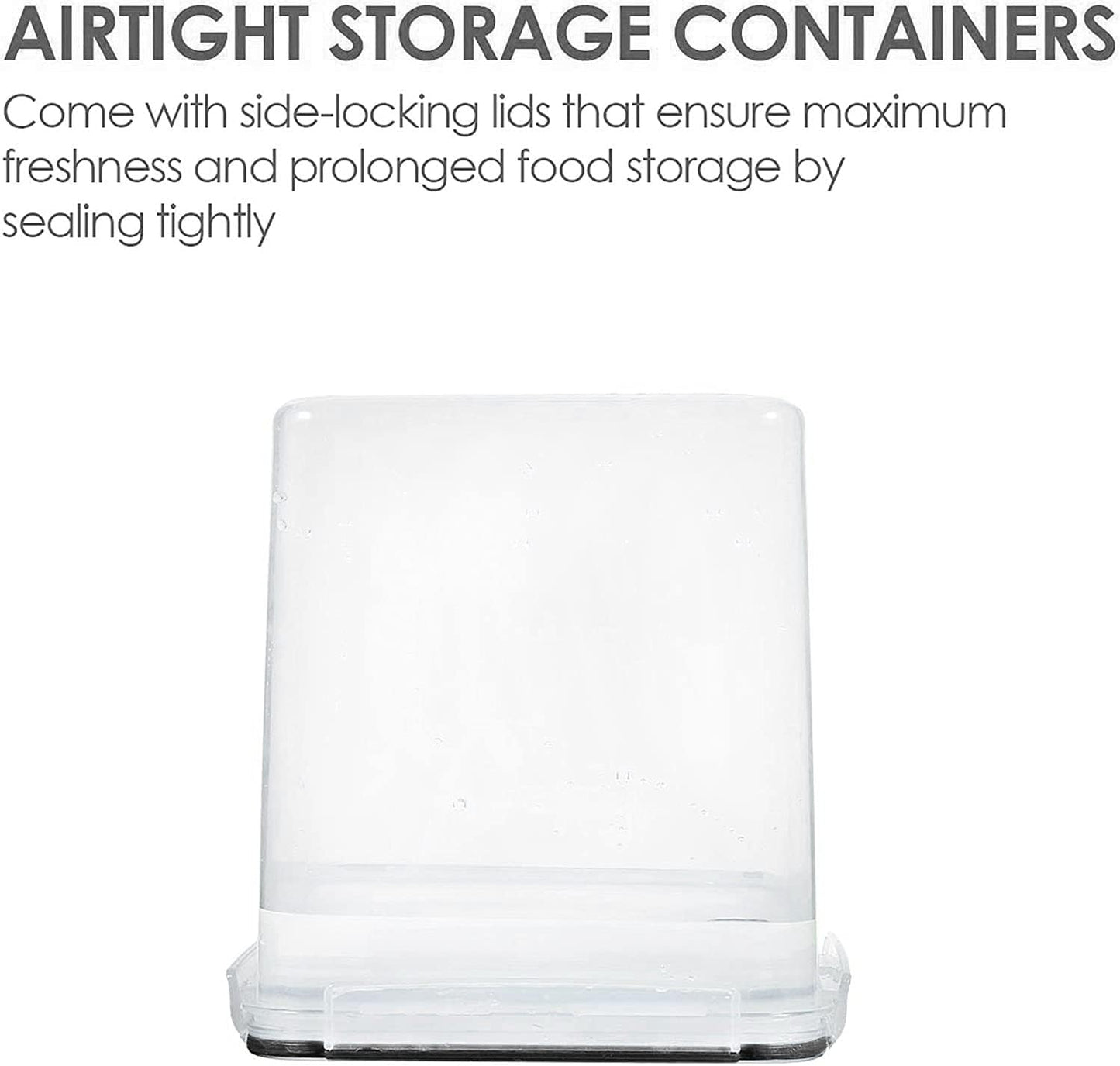 Vtopmart 4 PCS Large Food Storage Containers 5.2L / 175oz, 4 Pieces BPA Free Plastic Airtight Canisters for Flour, Sugar, Baking Supplies, Rice with Lids, 4 Measuring Cups and 24 Labels, Black