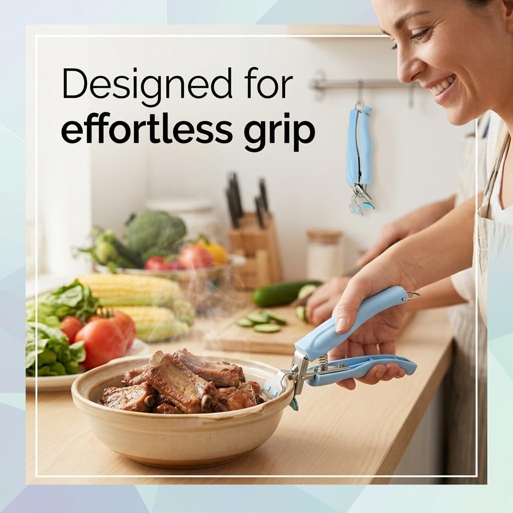 Anti Scald Plate Gripper and Thick Silicone Pinch Mitts Set, Hot Bowl Holder Retriever Tongs, Heat Resistant Oven Gloves Clip for Moving Hot Dishes