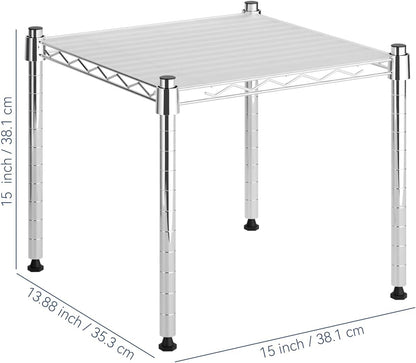 Whitmor 2-Wire Shelving Unit, Metal Storage Shelves, Stacking Shelf with Basket, Easy Assembly Home Organizer for Pantry, Kitchen, Garage, Plant