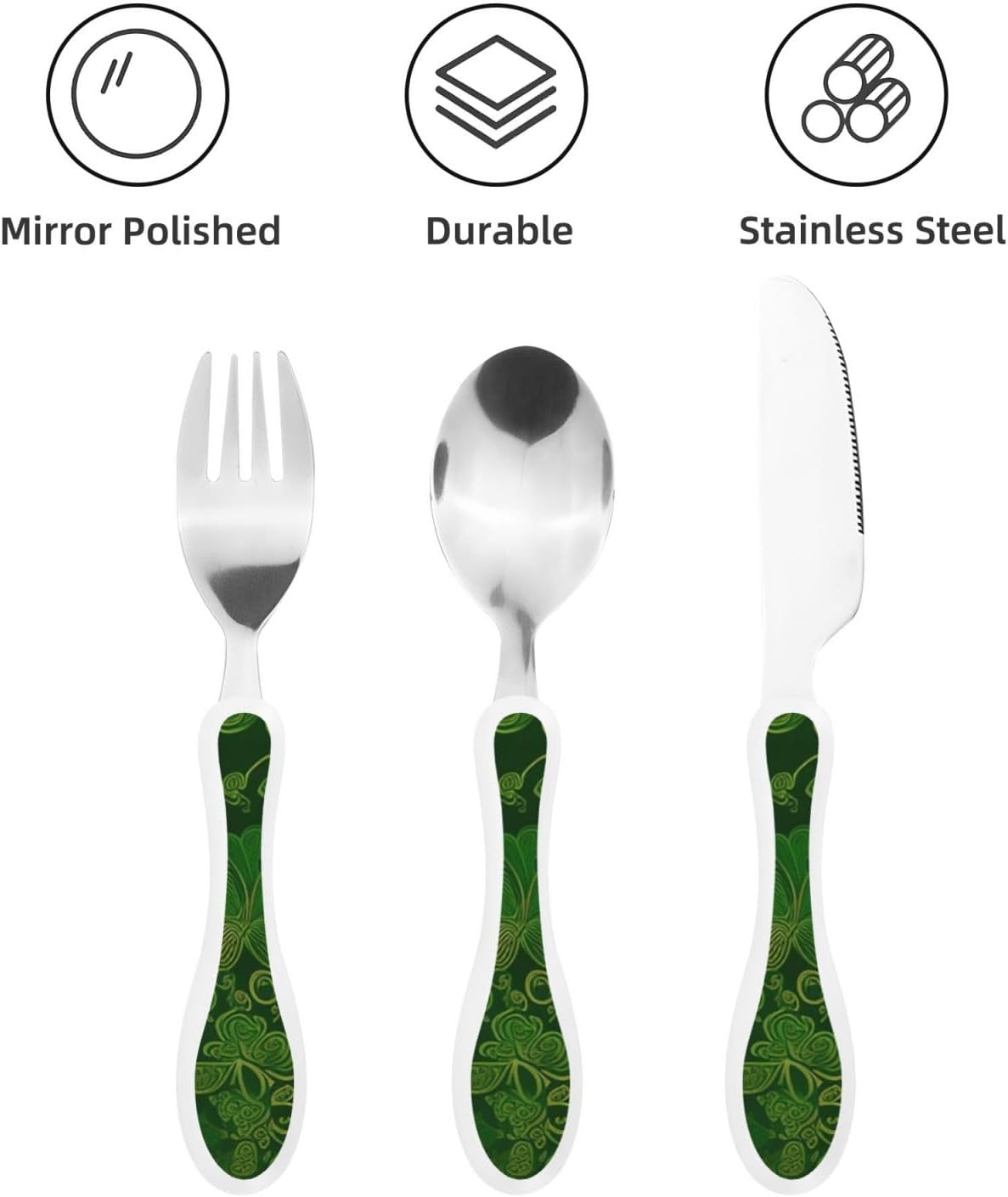 3-Piece Kids Silverware Set With Storage Case, Stainless Steel Reusable Children Safe Knife Spoon Fork Set Blue Active Girl Running Sunset Children Flatware Set For Kids Lunch Box - Colors C