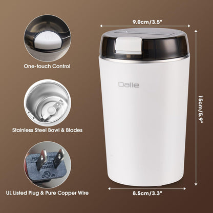 Small Coffee Grinder | 200W 28000RPM Stainless Steel Spice Grinder | Electric Find Powder Grinder for Coffee Beans Spices Seasoning Pepper Herbs Nuts Seed Grain