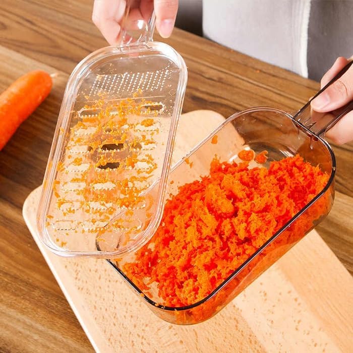 JapanBargain, Japanese Plastic Zester Grater – Multi-Purpose Coarse/Fine Condiment Grater with Container for Ginger and Wasabi, Made in Japan