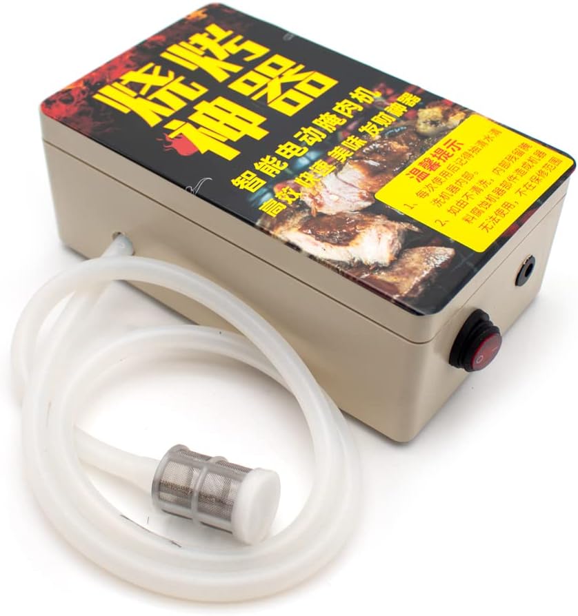 High Pressure Electric Bacon Pump Gun, Meat Saline Syringe Pump Food Grade Electric Injector Meat Processor 60W with 10Pcs Needle (Three Needle)