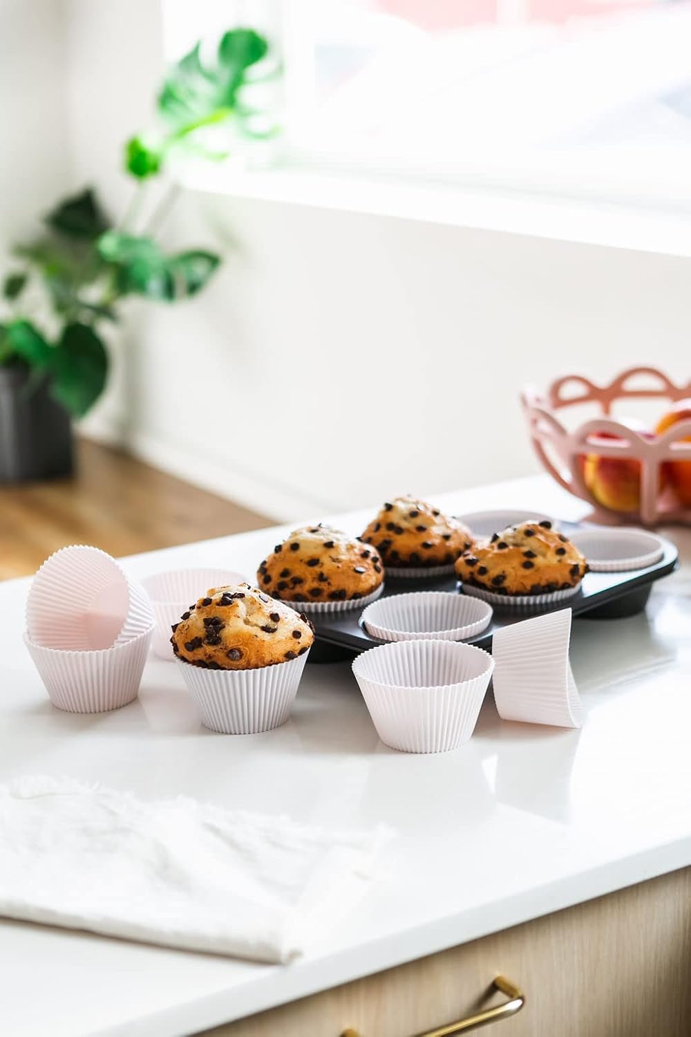 The Silicone Kitchen Silicone Individual Mini Loaf Pans - Reusable, Non-Toxic, BPA Free, Dishwasher Safe, Bento Box Accessories (12 Pack, White)