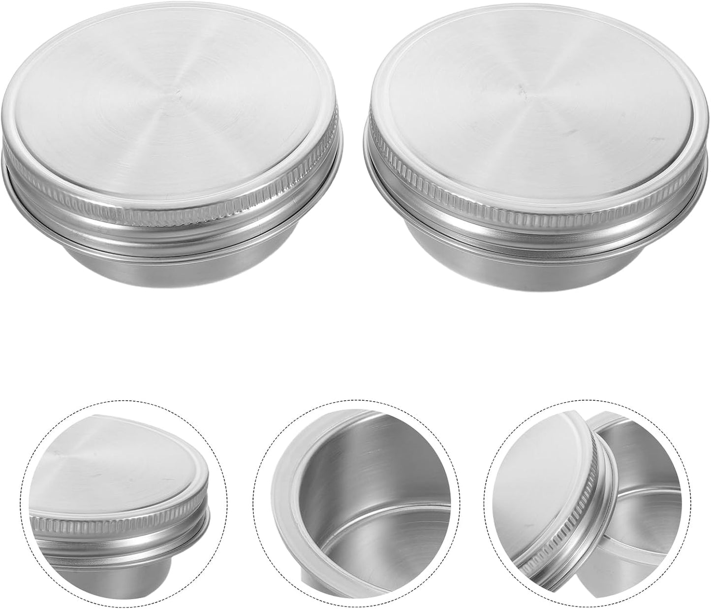 Ipetboom 2 Sets Mason Jar Divider Cup with Stainless Steel Lid - 70ml Meal Prep Salad Dressing Container Insert for Veggies Snacks Sealing Lid Fits Regular Mason Jars