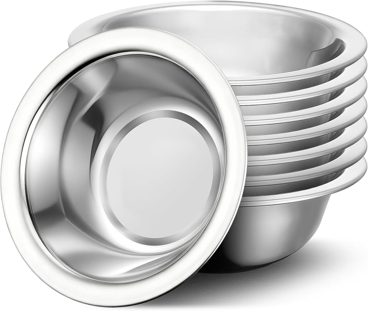 304(18/8) Stainless Steel Mixing Bowls for Kitchen, 6.3" 13.67 fl.oz Metal Mixing Bowls Set Stackable for Baking Serving Cooking Food Prep Storage Dishwasher Safe Lightweight