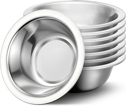 304(18/8) Stainless Steel Mixing Bowls for Kitchen, 6.3" 13.67 fl.oz Metal Mixing Bowls Set Stackable for Baking Serving Cooking Food Prep Storage Dishwasher Safe Lightweight