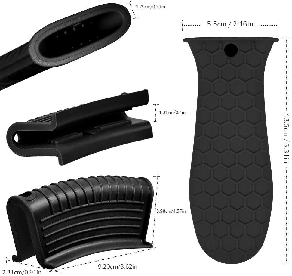 Silicone Hot Handle Holder, Heat Resistant Potholder Cookware Handle Cast Iron Skillets Handles Grip Covers for Cast Iron Skillet