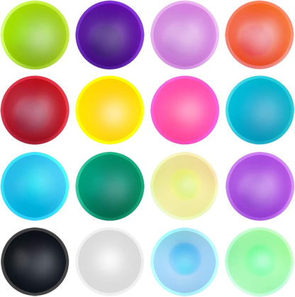 Coopay 16 Pieces Mini Silicone Pinch Bowls Multicolor Heat Resistant Snack Bowls Prep and Serve Bowls, Unbreakable, Flexible, 1.75 Oz (Stripe Colors)