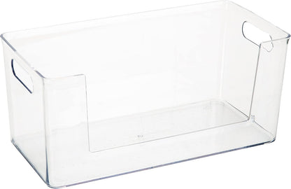 Simplify Rectangular Open Front Organizer Bin | Kitchen Cabinet & Pantry | Fridge Storage | Bathroom | Office Tote | Super Clear