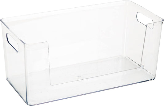 Simplify Rectangular Open Front Organizer Bin | Kitchen Cabinet & Pantry | Fridge Storage | Bathroom | Office Tote | Super Clear
