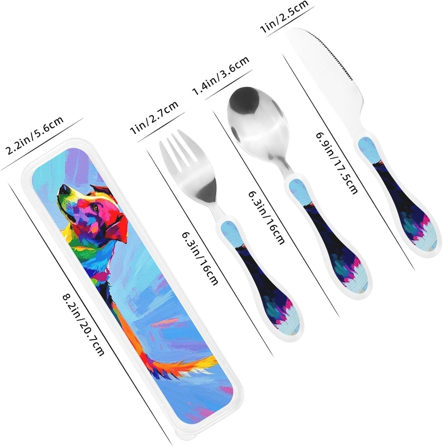 3-Piece Kids Silverware Set With Storage Case, Stainless Steel Reusable Children Safe Knife Spoon Fork Set Chinese Celadon Peacock Children Flatware Set For Kids Lunch Box