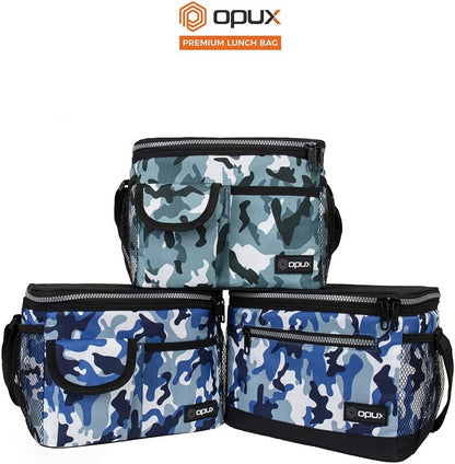 opux Insulated Lunch Box Men Women, Lunch Bag for Work School, Leakproof Soft Cooler Tote Adult, Large Lunch Pail Kids Boys Girls, Picnic Beach Food Bag with Shoulder Strap, Purple Floral