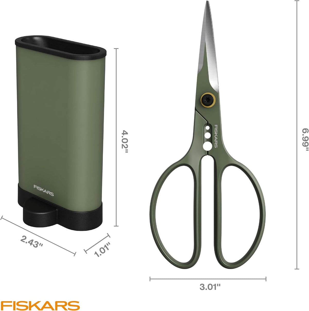 Fiskars 6" Plant Shaping Shears & Holder, Precision Indoor Gardening Snips