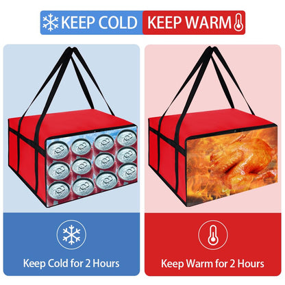 Insulated Food Delivery Bag, XXXL Insulated Reusable Grocery Cooler/Hot Bags, Tote Bag for Shopping/Travel/Doordash, Catering Bag Doordash 22x14x13, Black, 1-Pack
