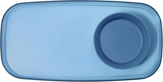 madesmart dipware Small Serving Plate, Stackable & Removable Dip Bowl for Salsa, Queso, Salad, Olives, Dishwasher & Microwave Safe, Multipurpose Plate & Bowl, Blue