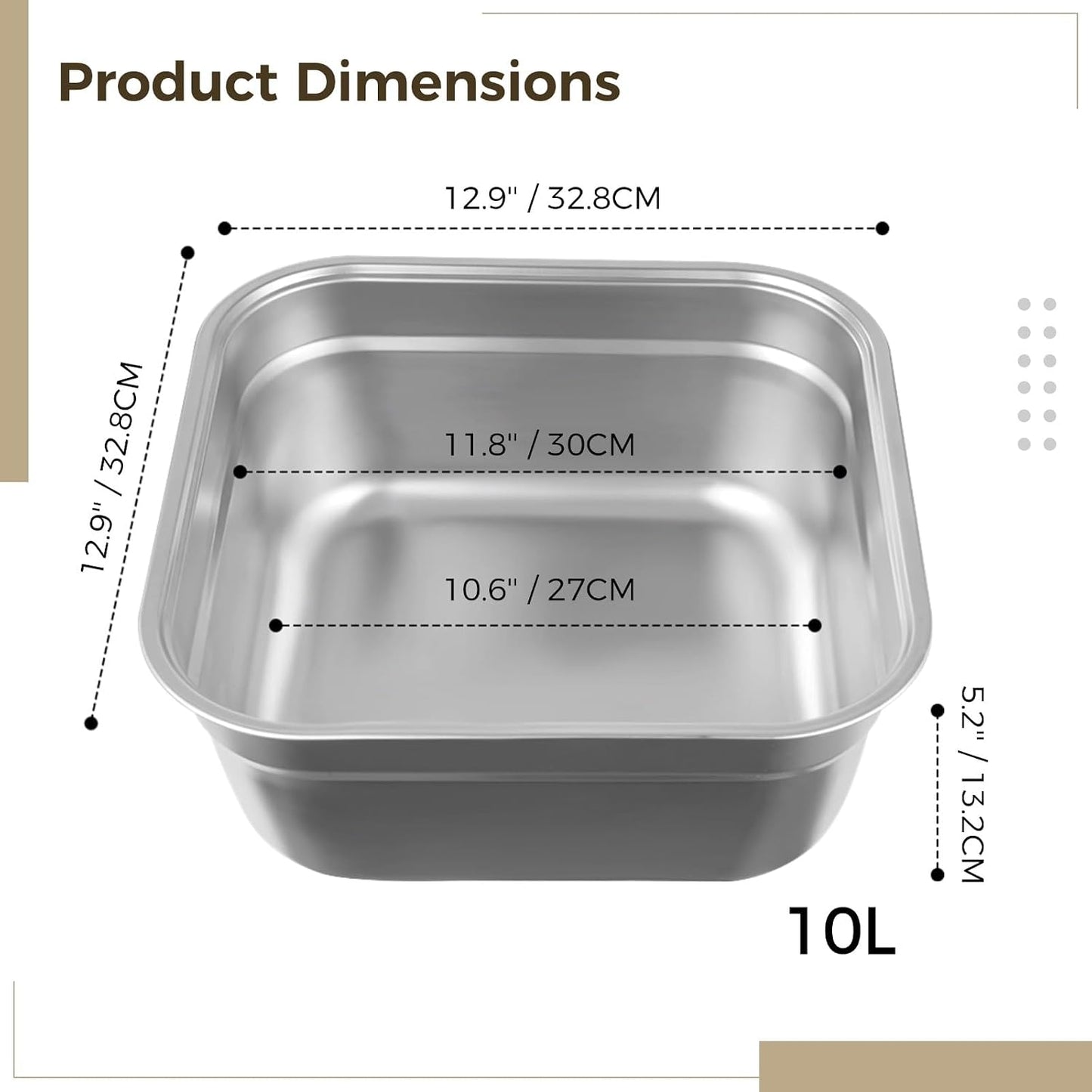 yeesport 2-in-1 Washing Up Bowl Set, Stainless Steel Dish Tub with Colander, Fruit Vegetable Washing Basin, Multi-purpose Bowl Kit for Washing and Draining Rice, Pasta, Food Strainer Mixing Bowl