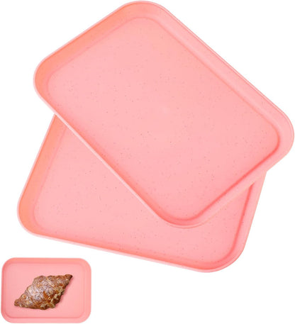 4 Pack Multicolo Plastic Serving Trays for Party Serving Food - Rectangular, 8.66 by 12 in, Heavy Duty Dessert Trays for Food Erving Platters for Party Tray Decor Veggie,Snack