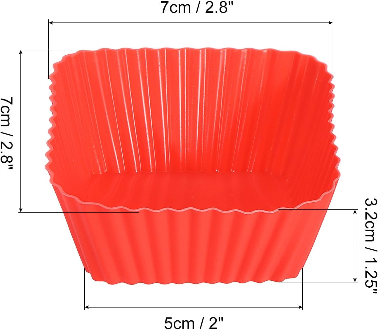 uxcell 18Pcs Silicone Cupcake Baking Cups, Silicone Muffins Liners Non-Stick Square Baking Cups, for Cooking Eggs Baking Muffins and Make a Cake(Pink)