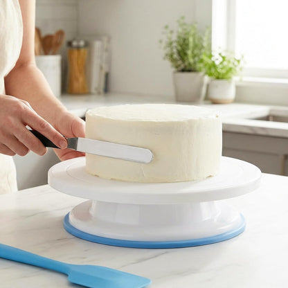 4 Pack 11 Inch Rotating Cake Turntable for Decorating, Smooth Spinning Cake Revolving Stand, Baking Decorating Display