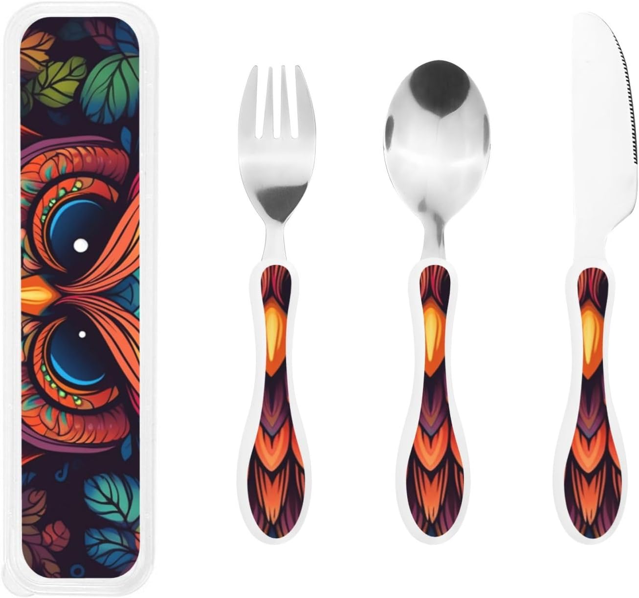 3-Piece Kids Silverware Set With Storage Case, Stainless Steel Reusable Children Safe Knife Spoon Fork Set Sugar Skulls Children Flatware Set For Kids Lunch Box