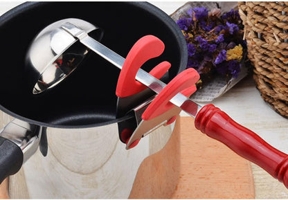 3 Piece Pot Clip Spoon Rest Holder Stainless Steel and Plastic