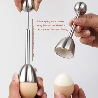 Egg Cracker Topper Set for Soft Hard Boiled Eggs Shell Removal Separators