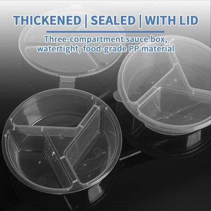 Three Compartment Snack Box With Lid,Snack Trays,Dip Container to Go,Reusable Snack Container,Disposable Box to Grab and Go with Prep For Adults.（10Pcs）