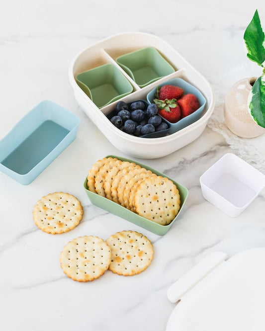The Silicone Kitchen Reusable Mini Silicone Baking Cup, Non-Toxic, BPA Free, Dishwasher Safe, Mini, 24 Pack, White Blue Green