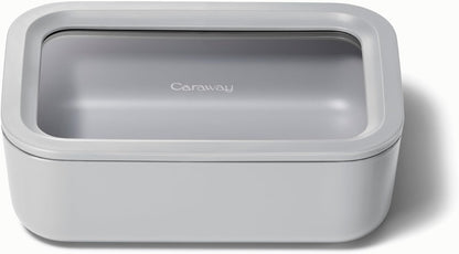 Caraway Glass Food Storage - 4.4 Cup Glass Container - Ceramic Coated - Easy to Store, Non Toxic, Non Stick Lunch Box Container with Lids - Dishwasher, Oven, & Microwave Safe - Mist