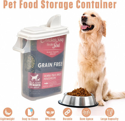 Buddeez 32 Quart Pet Food Dispenser with Lid - Airtight Storage for Dog Food, Cat Food, and Bird Seed - Easy Pour Spout for Mess Free Serving
