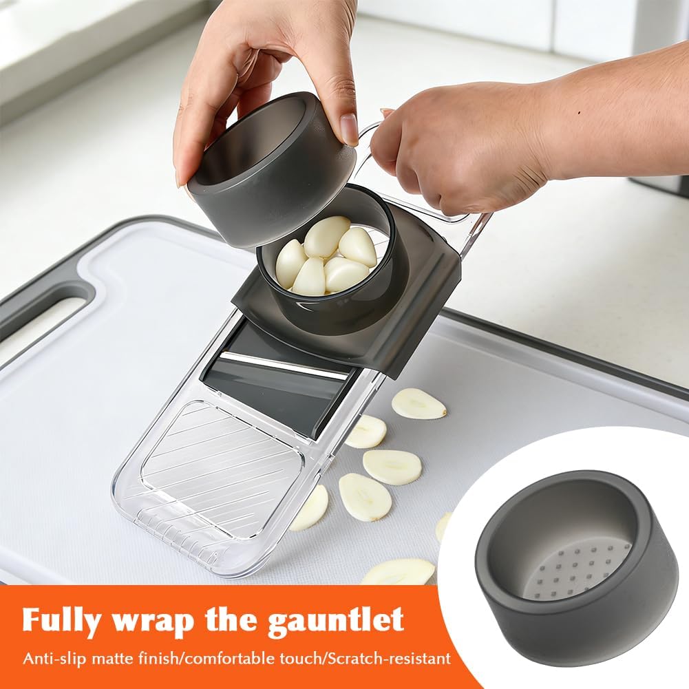 Mandoline Slicer for Kitchen, 6-in-1 Vegetable Chopper with Safe Hand Guard Easy-Clean Design & Compact Storage for Salad Prep, Chips, Fruits & Daily Cooking(COLOR:grey)