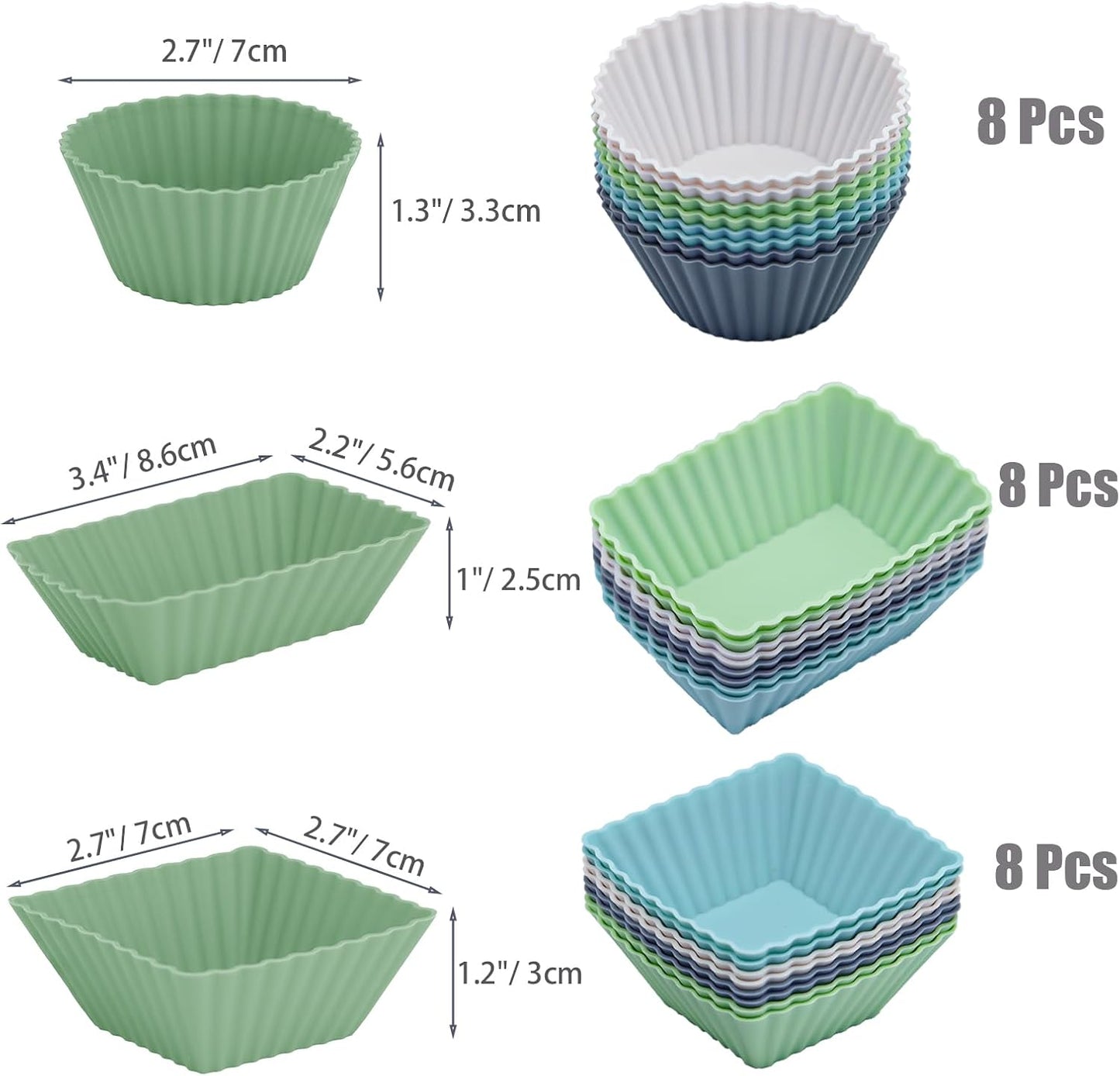 60PCS Silicone Lunch Box Dividers, Heavy-Duty Silicone Cupcake Liners for Muffin Cups, Reusable Kids' Lunch/Bento Box Accessories Set with Animal Forks, Food-Grade, BPA Free(20 Liners + 40 Picks)