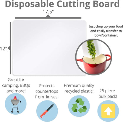 Crown Display Disposable Cutting Boards for Kitchen Black Cutting Board 10 Inch X 13.5 Inch Flexible Cutting Boards For Kitchen ~ Patent Pending ~ Recyclable Disposable Cutting Board Sheets