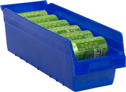 Akro-Mils 30098 ShelfMax Plastic Nesting Shelf Bin Box, 18-Inch Length x 6.75-Inch Width x 6-Inch Height, Clear (10-Pack)