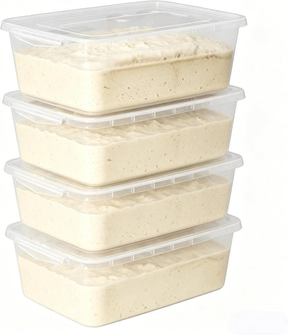 2 Packs 16 L Pizza Dough Proofing Box with Latching Lid, Clear