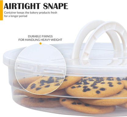 2 Pack Pie Carrier with Airtight Lid - BPA Free Pie Storage Container with Cover - Transport Keeper for Most Bakery - Plastic Pie Dish Holder