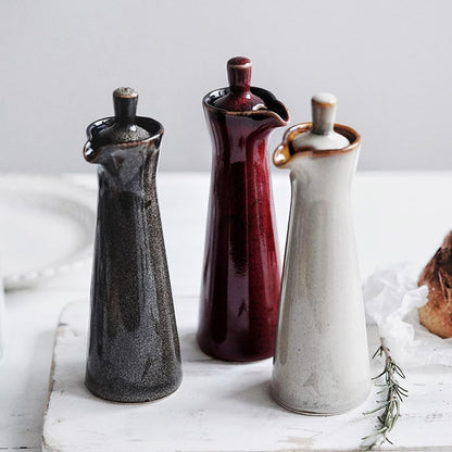 Small Ceramic Olive Oil Dispenser Bottle for Storage Of Oil, Vinegar, Soy Sauce, 120ml / 4oz - Blue