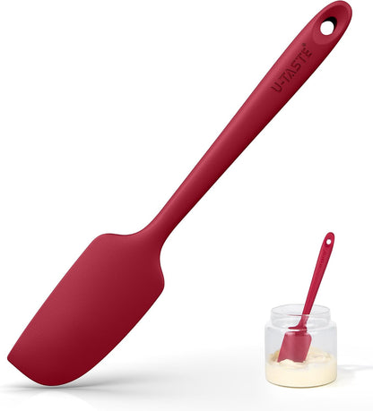 U-Taste Small Mini Silicone Spatula, 9in Rubber Jar Bowl Scraper, Black