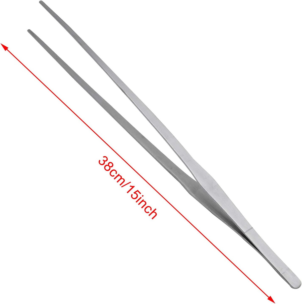 Bonsicoky 3Pcs Stainless Steel Tweezer Set (8" 10" 12") | Long Tweezers, Precision Serrated Straight Tips, Non-slip, For Cooking, Repairing, Medical, Garden