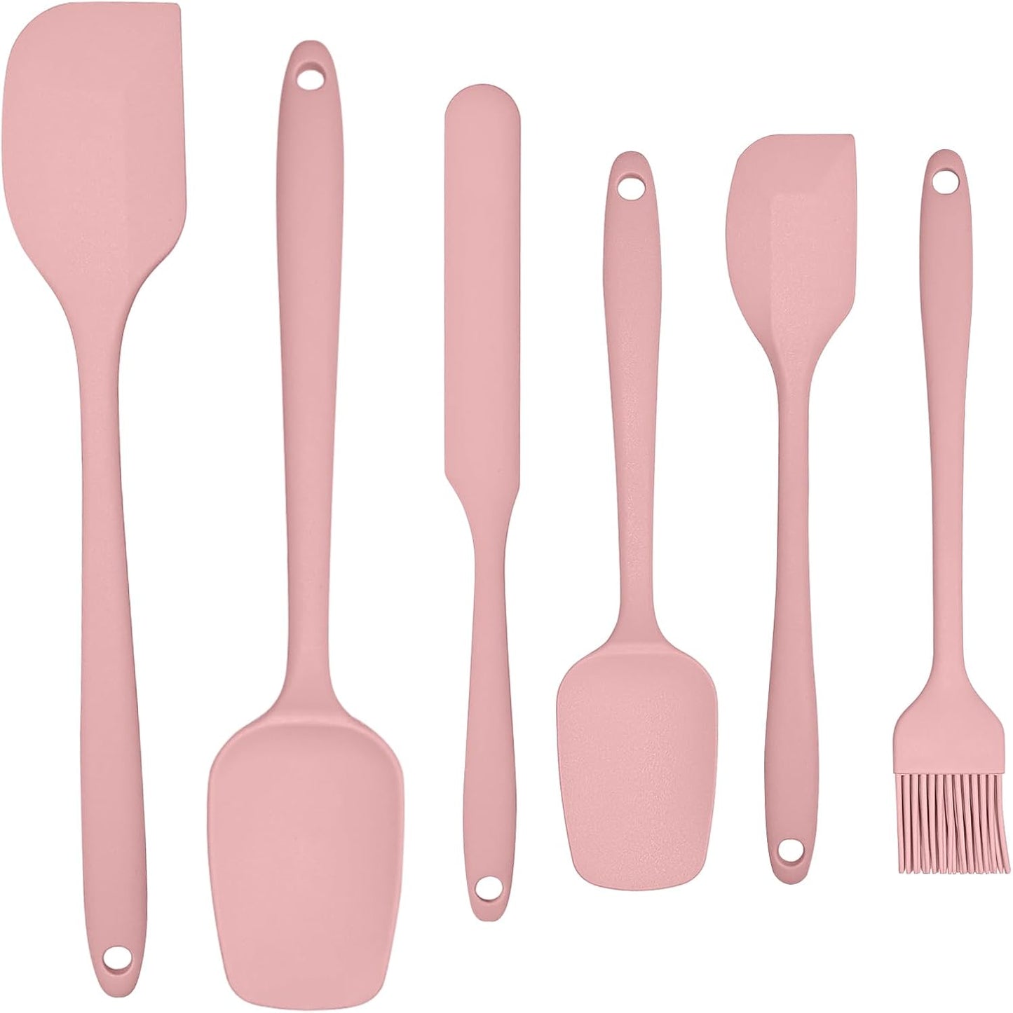 6 Pieces Silicone Spatula Set, Rubber Spatulas Silicone Heat Resistant Spatula Set for Kitchen Use, Food Grade Rubber Spatula with Ergonomic Grip, Cooking, BPA Free Dishwasher Safe(black)