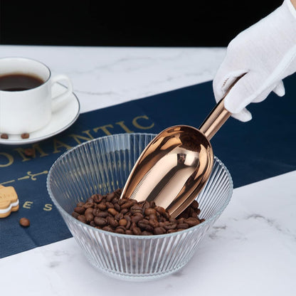 Berglander Stainless Steel Ice Scoop 6 OZ, Metal Ice Scooper For Ice Maker, Multipurpose For Candy Kitchen Bar Party Wedding Pet Animal Dog Food Scoop Beach Shovel (Silver)