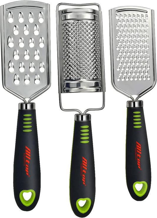 ALLTOP Food Graters, Stainless Steel, Set of 3