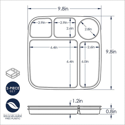 Nordic Ware Divided Meal Tray with Lid, White, Microwave Safe Polypropylene