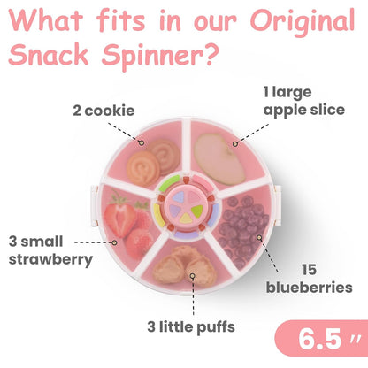 JOOPETALK Kids Reusable Rotating Snack Container with 5 Separate Compartments, Color Matching Opening Lid, BPA/PVC-Free, Dishwasher Safe, Perfect for Travel, School Lunches & On-the-Go Snacking-Purple