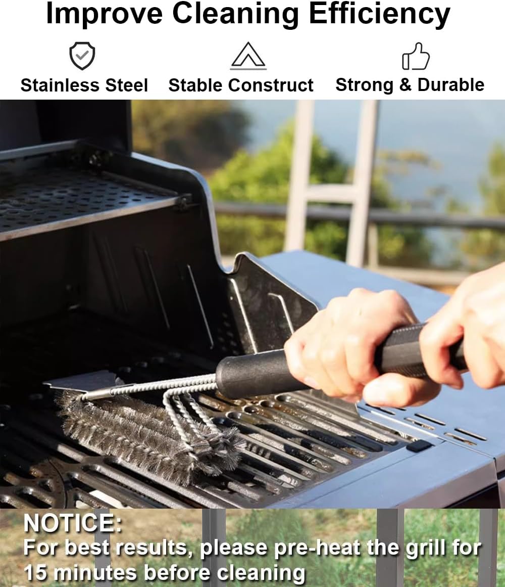 Grill Brush Grill Cleaning Kit, Grill Cleaner BBQ Grill Accessories Grill Rescue Brush Grill Brush Bristle Free, Grill Brush for Outdoor Grill BBQ Brush for Grill Cleaning (D23)